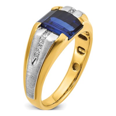 Men's 14K Two-Tone Gold Barrel Ring Mounting – view 8