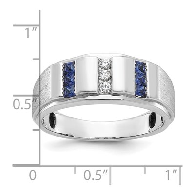 Men's 14K White Gold Sapphire Diamond Ring Mounting – view 3