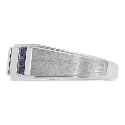 Men's 14K White Gold Sapphire Diamond Ring Mounting – view 5