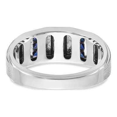 Men's 14K White Gold Sapphire Diamond Ring Mounting – view 7