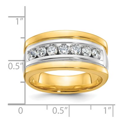 Men's 14K Two-Tone Gold 7-Stone Diamond Ring Mounting – view 3