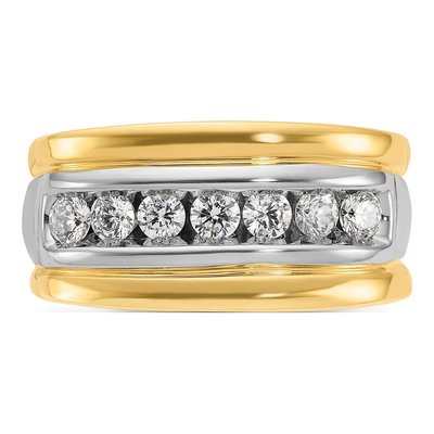 Men's 14K Two-Tone Gold 7-Stone Diamond Ring Mounting – view 6