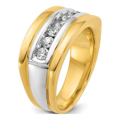 Men's 14K Two-Tone Gold 7-Stone Diamond Ring Mounting – view 8