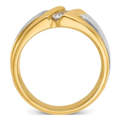 Men's 10K Two-Tone Gold 3-Stone Ring Mounting – view 2