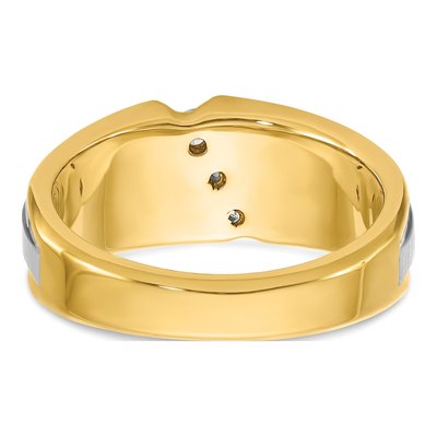 Men's 10K Two-Tone Gold 3-Stone Ring Mounting – view 7