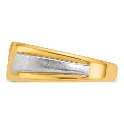 Men's 14K Two-Tone Gold 3-Stone Diamond Ring Mounting – view 5