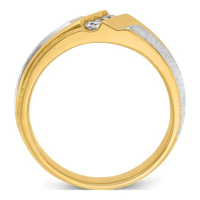 Men's 14K Two-Tone Gold 3-Stone Diamond Ring Mounting – view 2