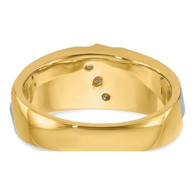 Men's 14K Two-Tone Gold 3-Stone Diamond Ring Mounting – view 7