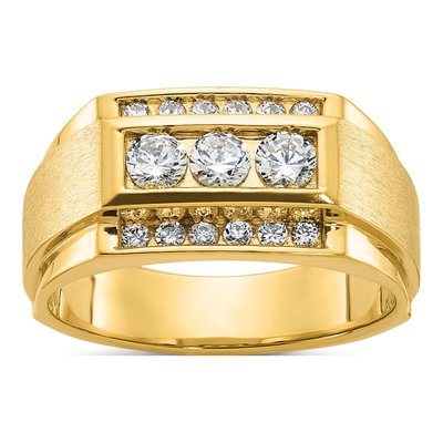 Men's 14K Yellow Gold 3/4 ct tw Lab-Grown Diamond Ring