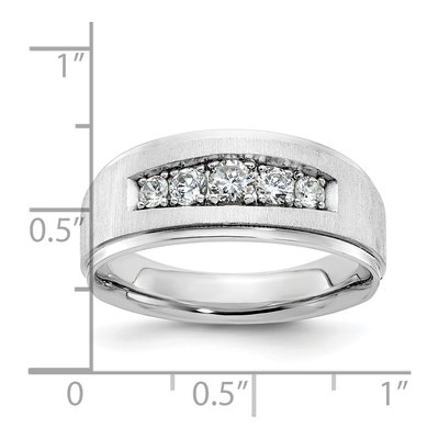 Men's 14K White Gold 5-Stone Diamond Ring Mounting – view 3