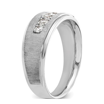 Men's 14K White Gold 5-Stone Diamond Ring Mounting – view 8