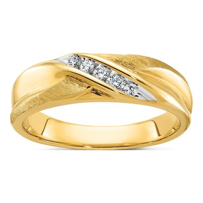 Men's 14K Yellow Gold 1/10 ct tw Diamond Ring