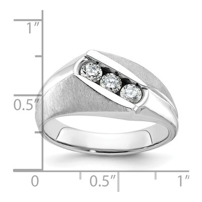 Men's 14K White Gold 3-Stone Diamond Ring Mounting – view 3
