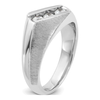 Men's 14K White Gold 3-Stone Diamond Ring Mounting – view 8