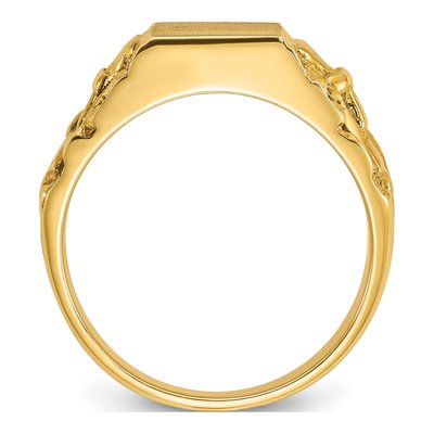 Men's 10K Yellow Gold Rectangle Signet Ring – view 3