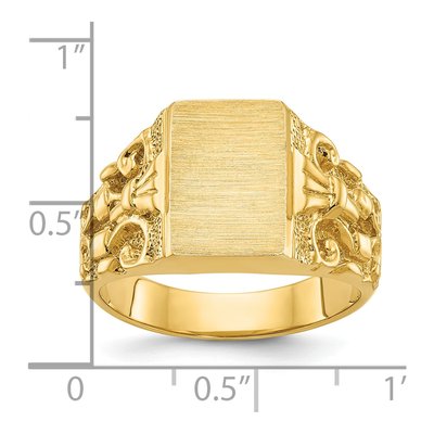 Men's 10K Yellow Gold Rectangle Signet Ring – view 4