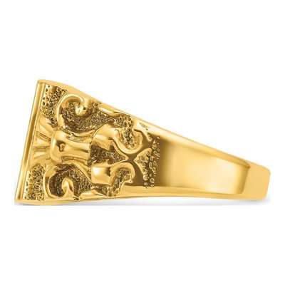 Men's 10K Yellow Gold Rectangle Signet Ring – view 6