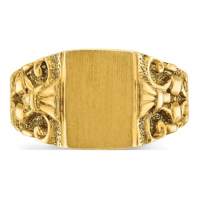 Men's 10K Yellow Gold Rectangle Signet Ring – view 7