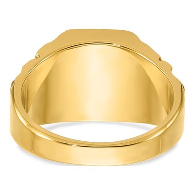 Men's 10K Yellow Gold Rectangle Signet Ring – view 8
