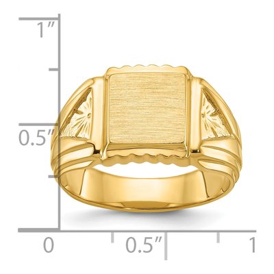 Men's 14K Yellow Gold Square Signet Ring – view 3