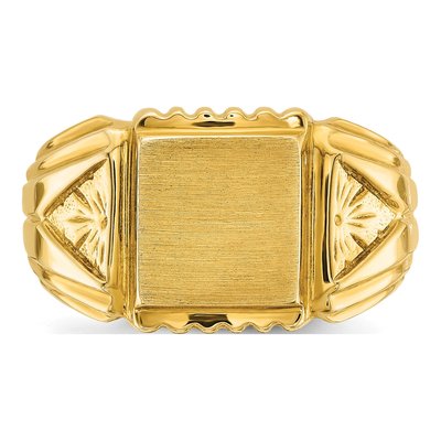 Men's 14K Yellow Gold Square Signet Ring – view 6