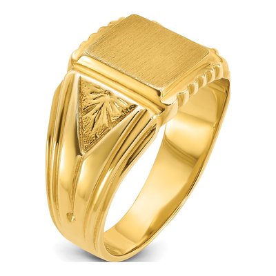 Men's 14K Yellow Gold Square Signet Ring – view 8