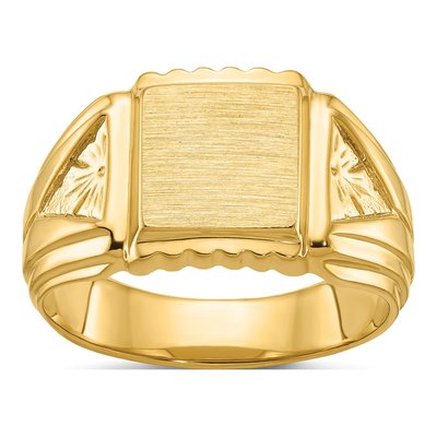 Men's 14K Yellow Gold Square Signet Ring