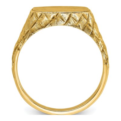 Men's 10K Yellow Gold Cushion Signet Ring – view 2
