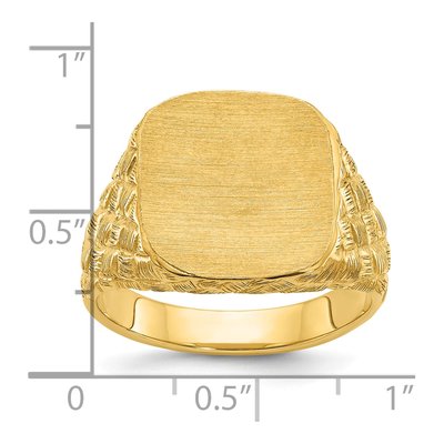 Men's 10K Yellow Gold Cushion Signet Ring – view 3