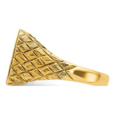 Men's 10K Yellow Gold Cushion Signet Ring – view 5