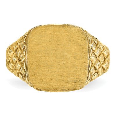 Men's 10K Yellow Gold Cushion Signet Ring – view 6