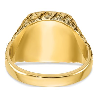 Men's 10K Yellow Gold Cushion Signet Ring – view 7