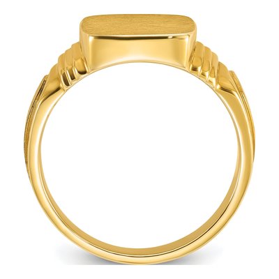 Men's 14K Yellow Gold Cushion Signet Ring – view 2