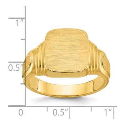 Men's 14K Yellow Gold Cushion Signet Ring – view 3