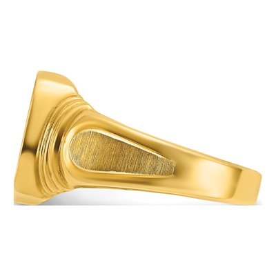 Men's 14K Yellow Gold Cushion Signet Ring – view 5