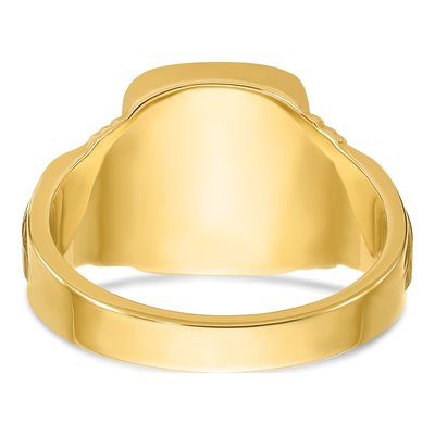 Men's 14K Yellow Gold Cushion Signet Ring – view 7