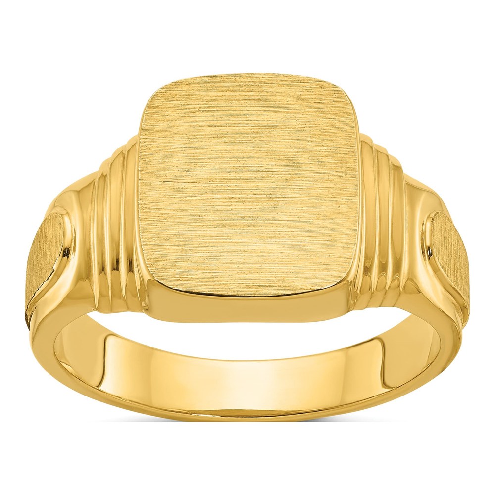 Men's 14K Yellow Gold Cushion Signet Ring