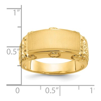 Men's 10K Yellow Gold Signet Ring – view 3