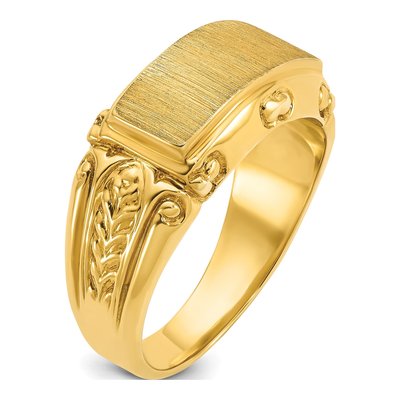 Men's 10K Yellow Gold Signet Ring – view 8