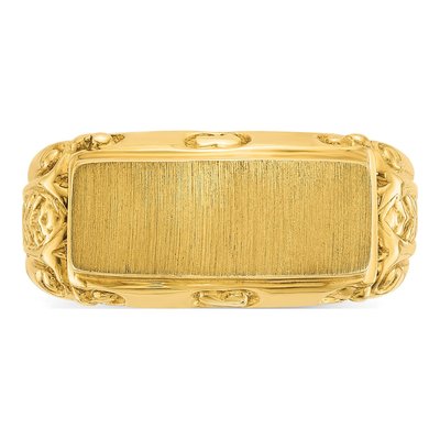 Men's 14K Yellow Gold Rectangle Signet Ring – view 6