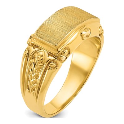 Men's 14K Yellow Gold Rectangle Signet Ring – view 8