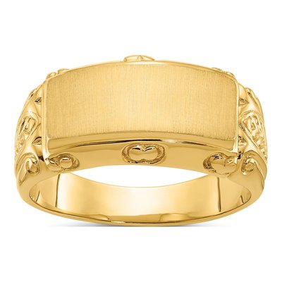Men's 14K Yellow Gold Rectangle Signet Ring