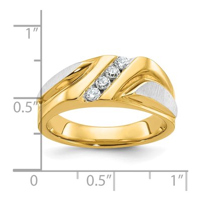 Men's 14K Two-Tone Gold 4-Stone Diamond Ring Mounting – view 3