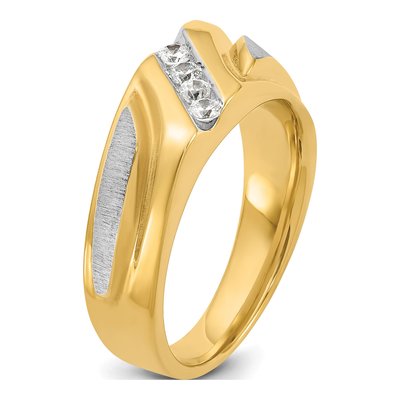 Men's 14K Two-Tone Gold 4-Stone Diamond Ring Mounting – view 8