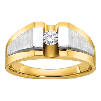 Men's 14K Two-Tone Gold 1/4 ct tw Lab-Grown Diamond Ring