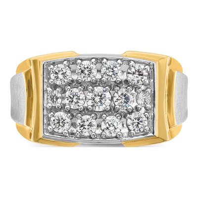 Men's 14K Two-Tone Gold 1 ct tw Diamond Cluster Ring – view 6