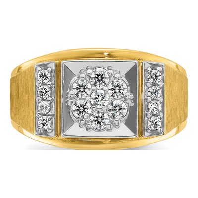Men's 14K Two-Tone Gold Cluster Ring Mounting – view 6