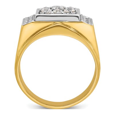Men's 14K Two-Tone 1ct Diamond Cluster Ring – view 2