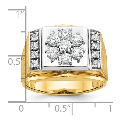 Men's 14K Two-Tone 1ct Diamond Cluster Ring – view 3