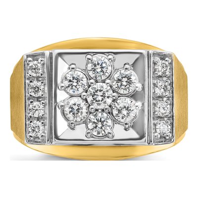Men's 14K Two-Tone 1ct Diamond Cluster Ring – view 6